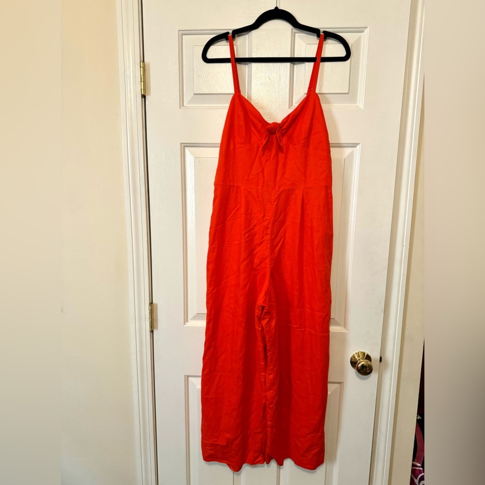 like new J Crew linen/cotton wide leg jumpsuit, size 6